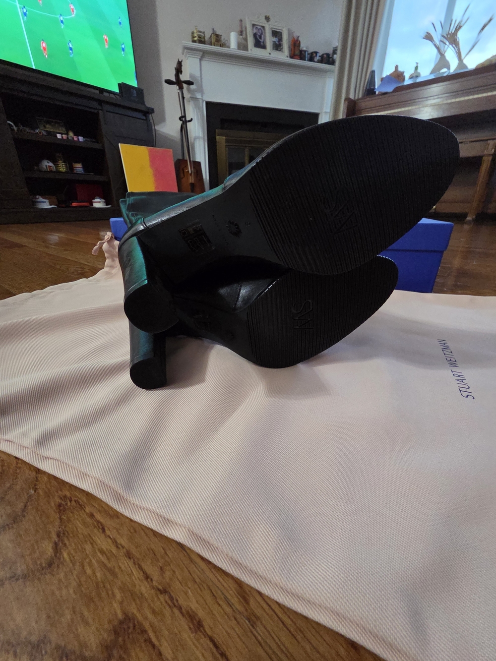 Stuart Weitzman Black Over-the-Knee Leather Boots - Picture 7 of 15